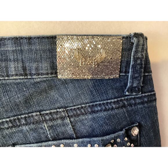 H & G Women's Size 7 Rhinestone Embellished Blue Jeans - Style 11778 - NWT 682 - Picture 9 of 13